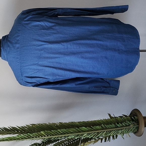 Michael Kors blue and black checked button down shirt NWT - Picture 2 of 7
